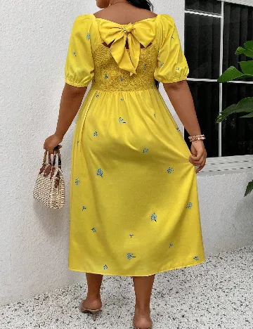 Rochie medie SHEIN CURVE, galben Galben