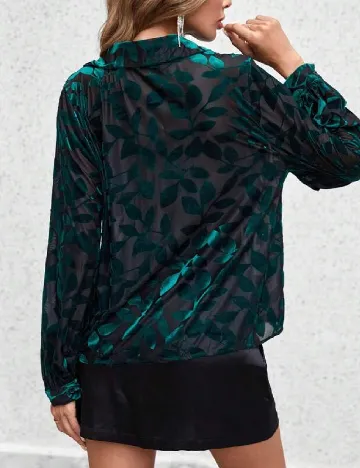 Bluza SHEIN, negru/verde Verde