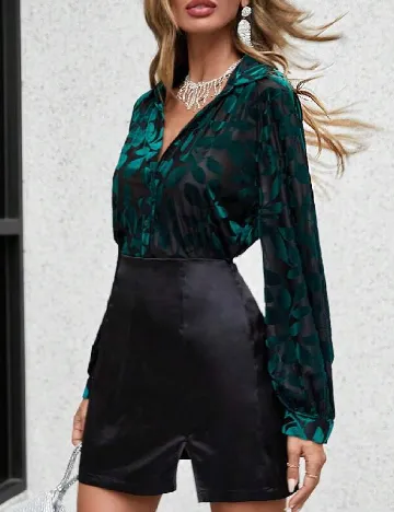 Bluza SHEIN, negru/verde Verde