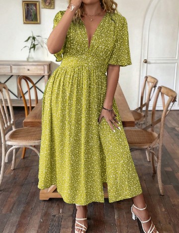 Rochie lunga SHEIN CURVE, verde