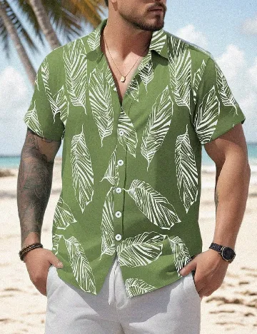 Camasa SHEIN Plus Size Men, verde Verde