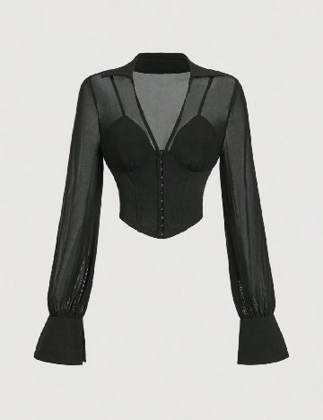 Top SHEIN, negru