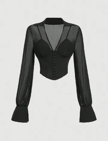 Top SHEIN, negru Negru
