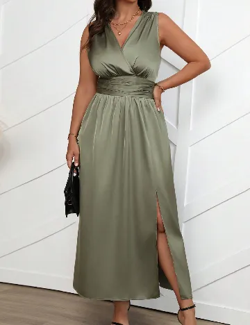 Rochie lunga SHEIN CURVE, verde Verde