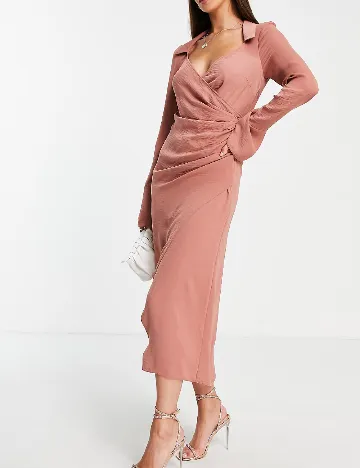 Rochie medie ASOS, roz pudra Roz