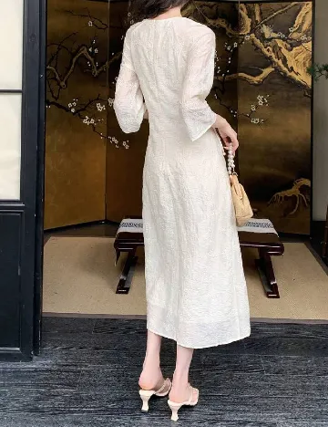 Rochie medie SHEIN, ecru Alb