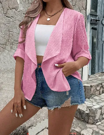 Blazer SHEIN CURVE, roz Roz