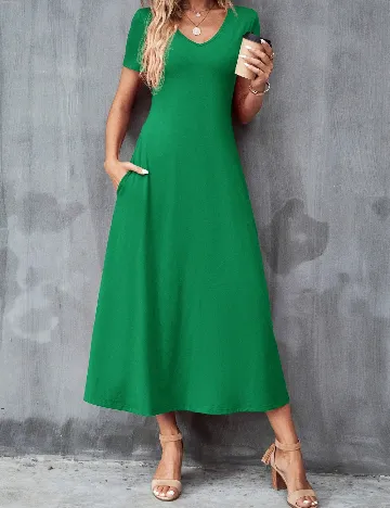 Rochie lunga SHEIN, verde Verde