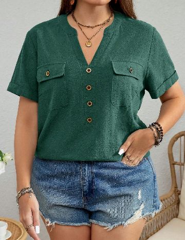 Bluza SHEIN CURVE, verde