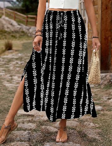 Fusta SHEIN, negru/alb