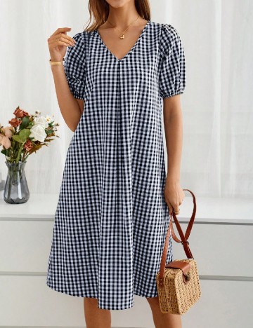 Rochie scurta Emery Rose, alb/bleumarin