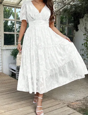 Rochie medie SHEIN CURVE, alb Alb
