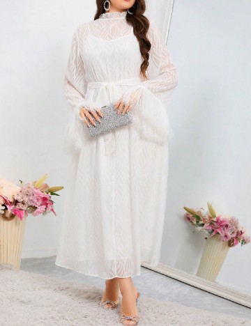 Rochie lunga SHEIN CURVE, alb