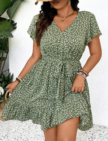 Rochie scurta SHEIN CURVE, verde Verde