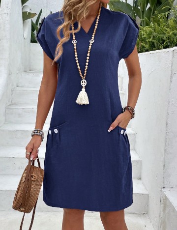 Rochie scurta Emery Rose, bleumarin