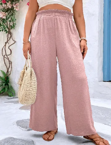 Pantaloni SHEIN CURVE, roz Roz