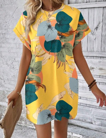 Rochie scurta Emery Rose Curve, mix culori