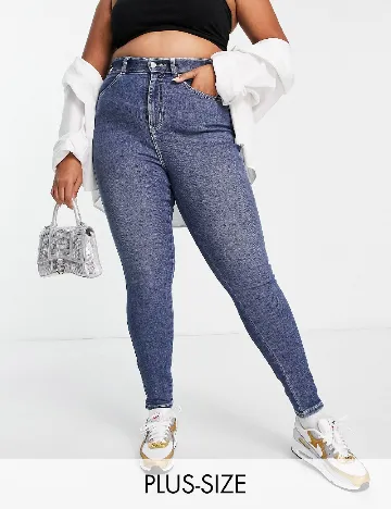 Blugi DRDENIM Plus Size, albastru Albastru