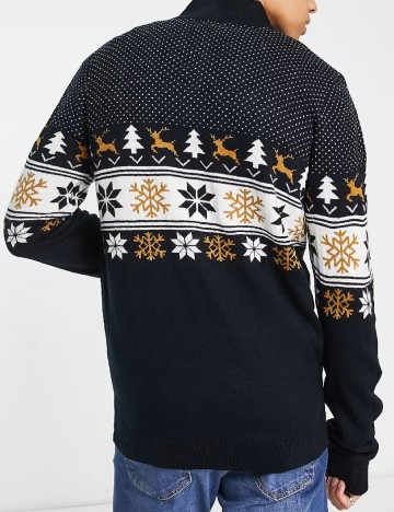 Pulover Threadbare, bleumarin inchis