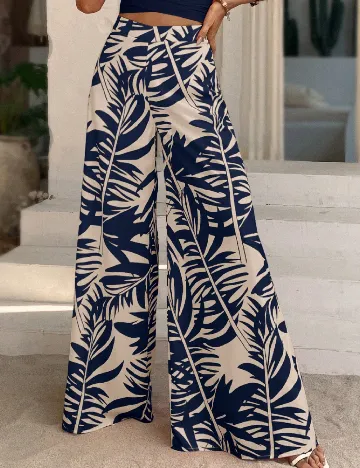 Pantaloni SHEIN, alb/bleumarin Albastru