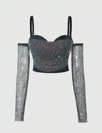 Top SHEIN, negru Negru