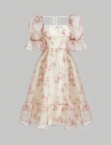 Rochie lunga SHEIN CURVE, floral print Floral print