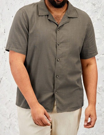 Camasa SHEIN Plus Size Men, verde