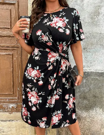 Rochie medie SHEIN CURVE, floral Floral print