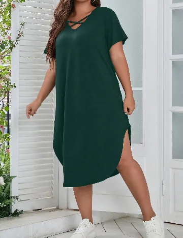 Rochie medie SHEIN CURVE, verde Verde