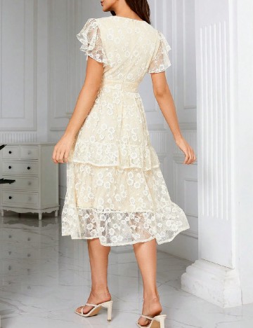 Rochie medie Ticosa, crem