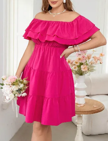 Rochie scurta SHEIN CURVE, roz Roz