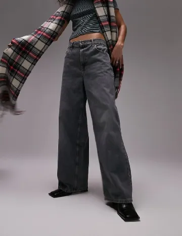 Blugi Top Shop, gri Gri