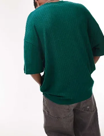 Tricou Oversize Topman, verde Verde