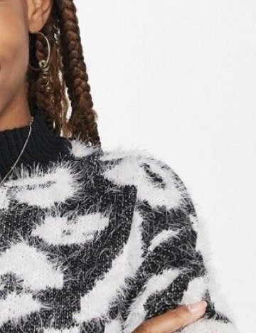 Bluza Wednesday sgirl, alb/negru