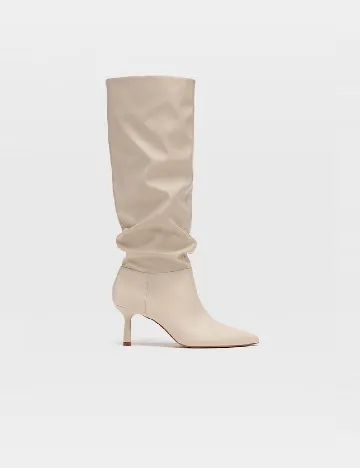 Cizme Stradivarius, crem Crem