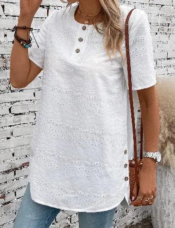 Bluza Emery Rose, alb Alb