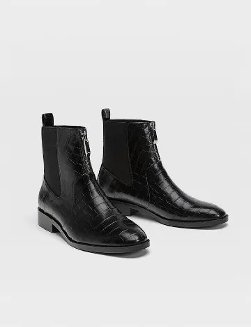 Botine Stradivarius, negru Negru