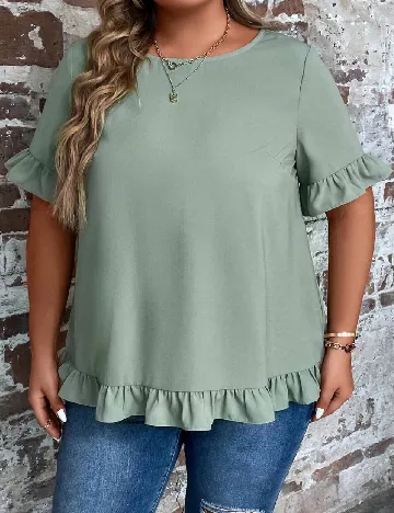 Bluza SHEIN CURVE, verde Verde