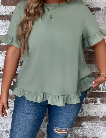 Bluza SHEIN CURVE, verde Verde