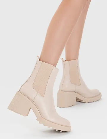 Botine Stradivarius, crem Crem
