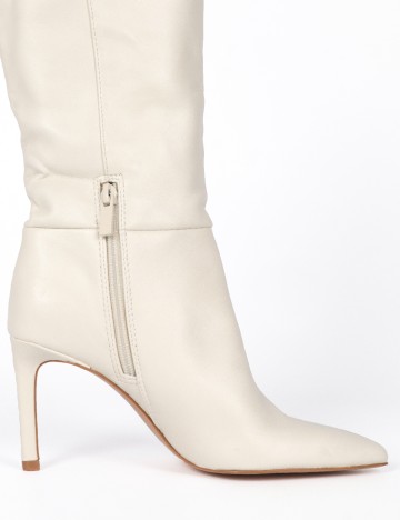 Cizme Stradivarius, crem