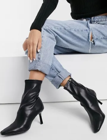 Botine Stradivarius, negru Negru