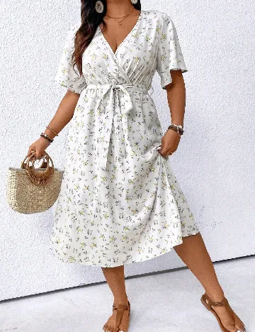 Rochie medie SHEIN CURVE, mix culori Alb
