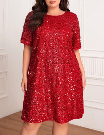 Rochie scurta SHEIN CURVE, rosu