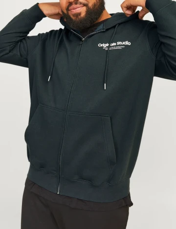 Hanorac Jack&Jones Plus Size Men, verde inchis Verde
