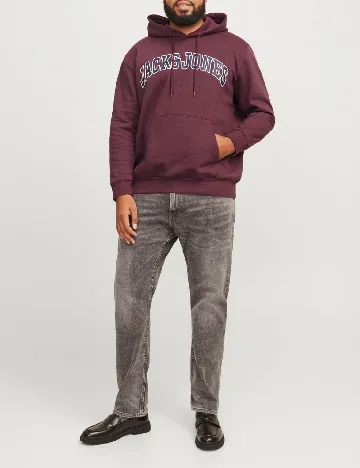 Hanorac Jack&Jones Plus Size Men, grena Rosu