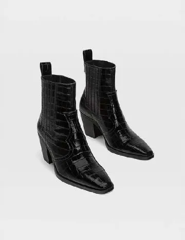 Botine Stradivarius, negru Negru