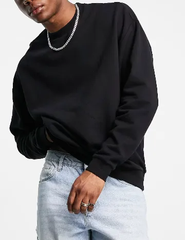 Bluza Oversize ASOS, negru Negru