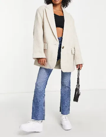 Palton oversize ASOS, crem Crem