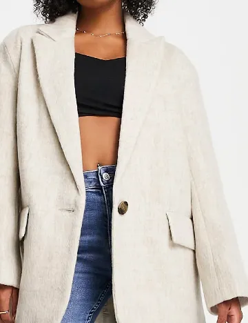 Palton oversize ASOS, crem Crem